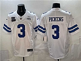 Men's Dallas Cowboys #3 George pickens White F.U.S.E. With 5x Super Bowl Champions & Established In 1960 Patch Vapor Limited Stitched Jersey,baseball caps,new era cap wholesale,wholesale hats