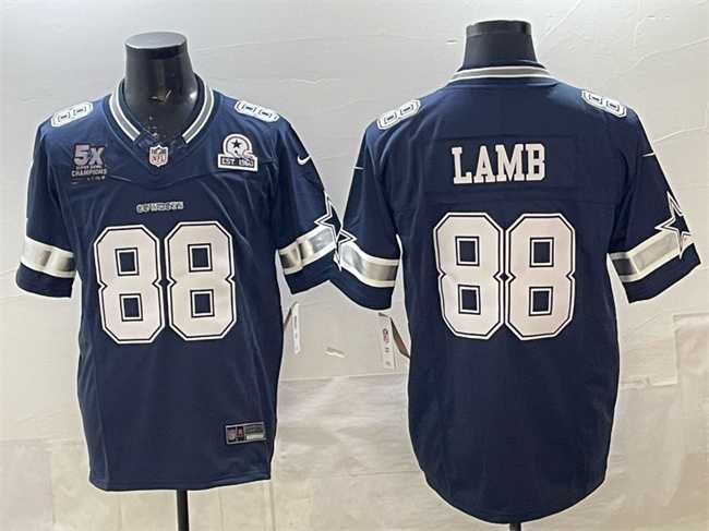 Men's Dallas Cowboys #88 CeeDee Lamb Navy F.U.S.E. With 5x Super Bowl Champions & Established In 1960 Patch Vapor Limited Stitched Jersey,We sell and wholesale Men's Dallas Cowboys #88 CeeDee Lamb Navy F.U.S.E. With 5x Super Bowl Champions & Established In 1960 Patch Vapor Limited Stitched Jersey on line form chian!