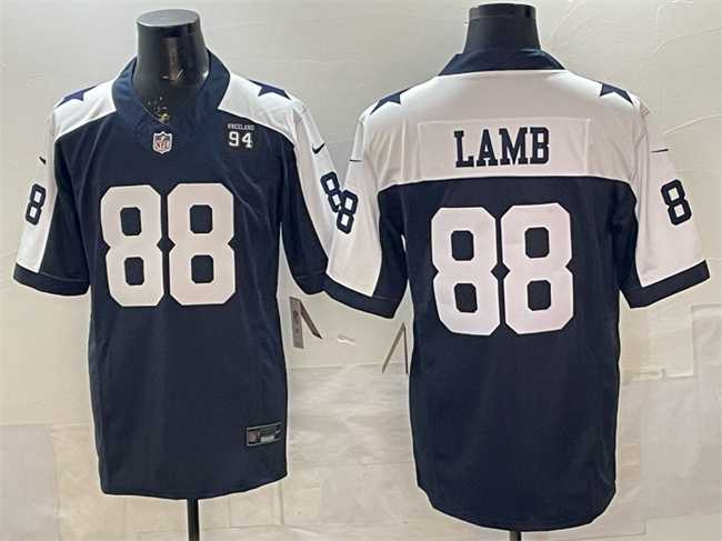 Men's Dallas Cowboys #88 CeeDee Lamb Navy F.U.S.E. 94 Marshawn Kneeland Memorial Patch Vapor Limited Stitched Jersey,We sell and wholesale Men's Dallas Cowboys #88 CeeDee Lamb Navy F.U.S.E. 94 Marshawn Kneeland Memorial Patch Vapor Limited Stitched Jersey on line form chian!