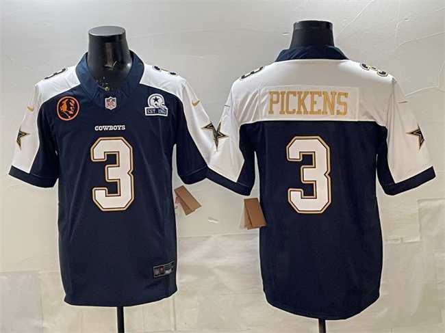 Men's Dallas Cowboys #3 George pickens Navy F.U.S.E. With John Madden Patch & Established In 1960 Patch Thanksgiving Vapor Limited Stitched Jersey,We sell and wholesale Men's Dallas Cowboys #3 George pickens Navy F.U.S.E. With John Madden Patch & Established In 1960 Patch Thanksgiving Vapor Limited Stitched Jersey on line form chian!
