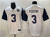 Men's Dallas Cowboys #3 George pickens White F.U.S.E. 94 Marshawn Kneeland Memorial Patch Thanksgiving Vapor Limited Stitched Jersey,baseball caps,new era cap wholesale,wholesale hats