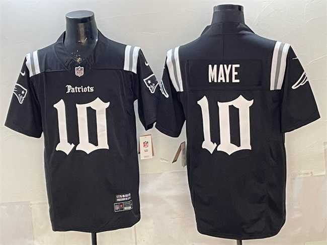 Men's New England Patriots #10 Drake Maye Black F.U.S.E. Gothic Revolution Edition Stitched Jersey,We sell and wholesale Men's New England Patriots #10 Drake Maye Black F.U.S.E. Gothic Revolution Edition Stitched Jersey on line form chian!