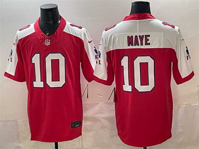 Men's New England Patriots #10 Drake Maye Red Alternate F.U.S.E. Throwback Vapor Limited Stitched Jersey,We sell and wholesale Men's New England Patriots #10 Drake Maye Red Alternate F.U.S.E. Throwback Vapor Limited Stitched Jersey on line form chian!