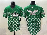 Men's Philadelphia Eagles Team Big Logo Green With Patch Limited Stitched Baseball Jerseys,baseball caps,new era cap wholesale,wholesale hats