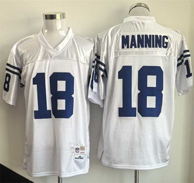Men's Indianapolis Colts #18 Peyton Manning White Throwback Stitched Jersey,We sell and wholesale Men's Indianapolis Colts #18 Peyton Manning White Throwback Stitched Jersey on line form chian!