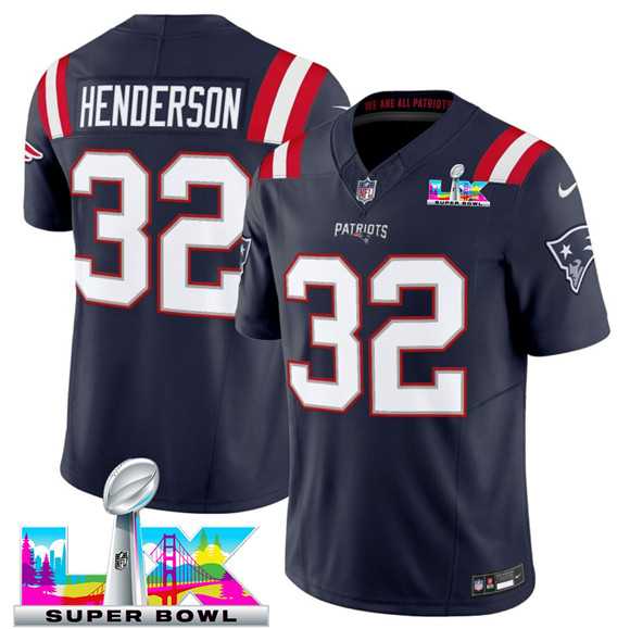 Men's New England Patriots #32 TreVeyon Henderson Navy 2025 F.U.S.E. Super Bowl LX Patch Limited Stitched Jersey,We sell and wholesale Men's New England Patriots #32 TreVeyon Henderson Navy 2025 F.U.S.E. Super Bowl LX Patch Limited Stitched Jersey on line form chian!