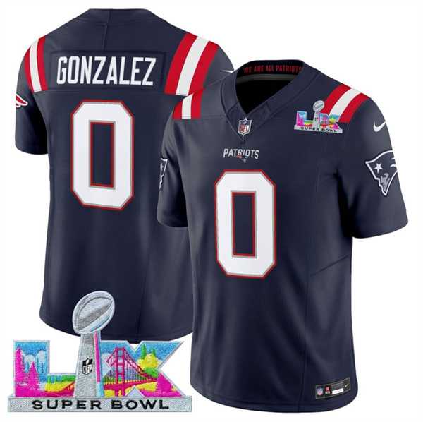 Men's New England Patriots #0 Christian Gonzalez Navy 2025 F.U.S.E. Super Bowl LX Patch Vapor Limited Stitched Jersey,We sell and wholesale Men's New England Patriots #0 Christian Gonzalez Navy 2025 F.U.S.E. Super Bowl LX Patch Vapor Limited Stitched Jersey on line form chian!
