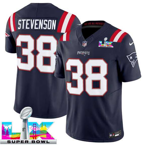 Men's New England Patriots #38 Rhamondre Stevenson Navy 2025 F.U.S.E. Super Bowl LX Patch Vapor Limited Stitched Jersey,We sell and wholesale Men's New England Patriots #38 Rhamondre Stevenson Navy 2025 F.U.S.E. Super Bowl LX Patch Vapor Limited Stitched Jersey on line form chian!