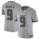 Men's Seattle Seahawks #9 Kenneth Walker III Gray 2025 F.U.S.E. 'Rivalries' Vapor Limited Stitched Jersey,baseball caps,new era cap wholesale,wholesale hats