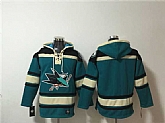 Men's San Jose Sharks Blank Teal Lace-Up Pullover Hoodie,baseball caps,new era cap wholesale,wholesale hats
