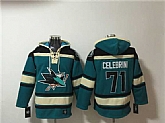 Men's San Jose Sharks #71 Macklin Celebrini Teal Lace-Up Pullover Hoodie,baseball caps,new era cap wholesale,wholesale hats