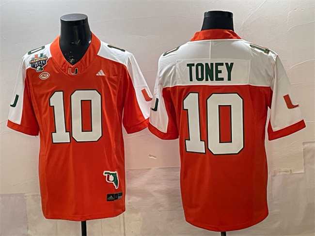 Men's Miami Hurricanes #10 Malachi Toney Orange Alternate F.U.S.E. Fiesta Bowl Champions & Florida Patch Stitched Football Jersey,We sell and wholesale Men's Miami Hurricanes #10 Malachi Toney Orange Alternate F.U.S.E. Fiesta Bowl Champions & Florida Patch Stitched Football Jersey on line form chian!