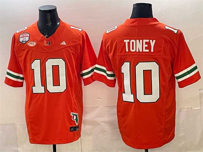Men's Miami Hurricanes #10 Malachi Toney Orange F.U.S.E. Fiesta Bowl Champions & Florida Patch Stitched Football Jersey,We sell and wholesale Men's Miami Hurricanes #10 Malachi Toney Orange F.U.S.E. Fiesta Bowl Champions & Florida Patch Stitched Football Jersey on line form chian!
