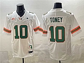 Men's Miami Hurricanes #10 Malachi Toney White F.U.S.E. Florida Patch Stitched Football Jersey,baseball caps,new era cap wholesale,wholesale hats
