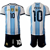 Men's Argentina #10 Lionel Messi White Blue 2025-26 Home Soccer Jersey Suit,baseball caps,new era cap wholesale,wholesale hats
