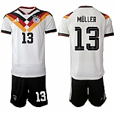 Men's Germany #13 Thomas Muller White 2025-26 Home Soccer Jersey Suit,baseball caps,new era cap wholesale,wholesale hats