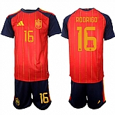 Men's Spain Team #16 Rodrigo 2025-26 Red Home Soccer Jersey Suit,baseball caps,new era cap wholesale,wholesale hats