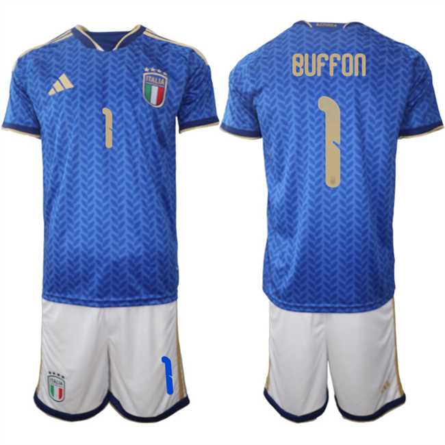 Men's Italy #1 Gianluigi Buffon 2025-26 Blue Home Soccer Jersey Suit,We sell and wholesale Men's Italy #1 Gianluigi Buffon 2025-26 Blue Home Soccer Jersey Suit on line form chian!