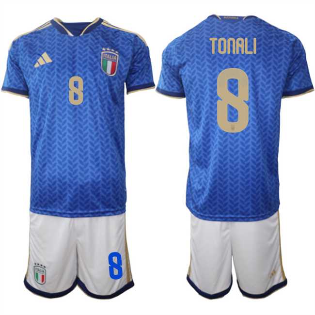 Men's Italy #8 Sandro Tonali 2025-26 Blue Home Soccer Jersey Suit,We sell and wholesale Men's Italy #8 Sandro Tonali 2025-26 Blue Home Soccer Jersey Suit on line form chian!