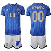 Men's Italy Custom 2025-26 Blue Home Soccer Jersey Suit,baseball caps,new era cap wholesale,wholesale hats