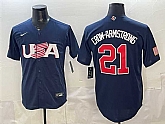 Men's USA #21 Pete Crow-Armstrong Navy World Baseball Classic Stitched Jersey,baseball caps,new era cap wholesale,wholesale hats
