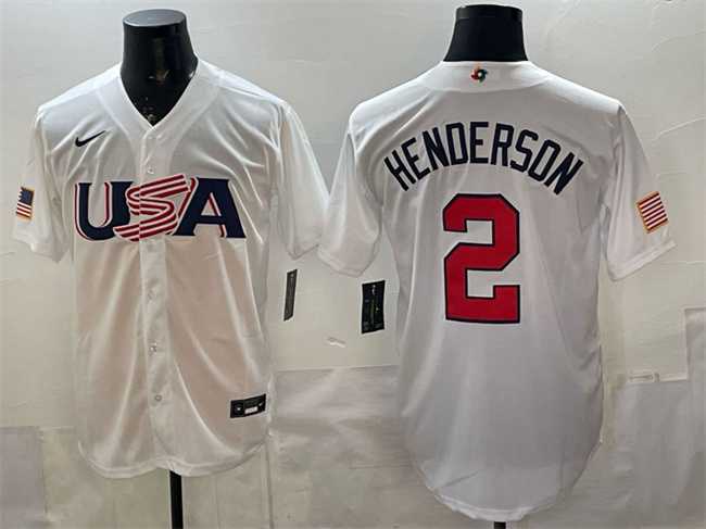 Men's USA #2 Gunnar Henderson White World Baseball Classic Stitched Jersey,We sell and wholesale Men's USA #2 Gunnar Henderson White World Baseball Classic Stitched Jersey on line form chian!