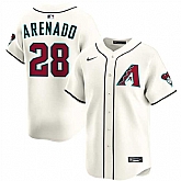 Men's Arizona Diamondbacks #28 Nolan Arenado Cream Home Limited Stitched Jersey Dzhi,baseball caps,new era cap wholesale,wholesale hats