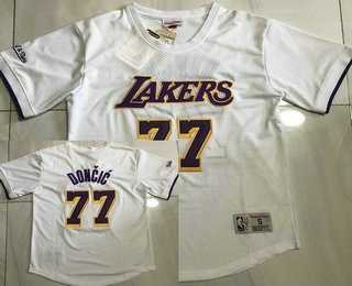 Men's Los Angeles Lakers #77 Luka Doncic White Short Sleeved AU Throwback Jersey Dzhi,We sell and wholesale Men's Los Angeles Lakers #77 Luka Doncic White Short Sleeved AU Throwback Jersey Dzhi on line form chian!