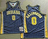 Men's Indiana Pacers #0 Tyrese Haliburton Black Stripes Hollywood Classic Throwback AU Jersey,baseball caps,new era cap wholesale,wholesale hats