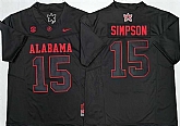 Men's Alabama Crimson Tide #15 Ty Simpson Black F.U.S.E Stitched Jersey,baseball caps,new era cap wholesale,wholesale hats
