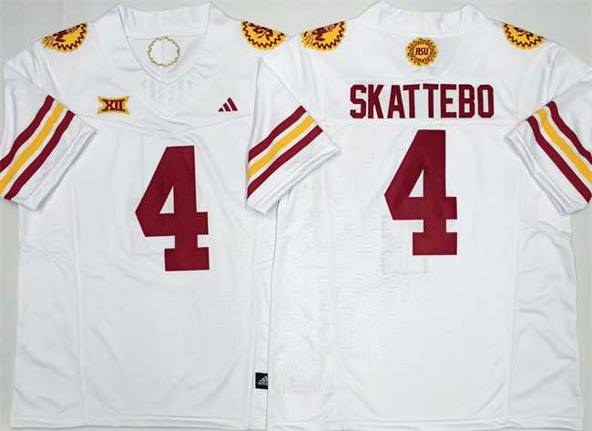 Men's Arizona State Sun Devils #4 Cam Skattebo White 2025 F.U.S.E. Vapor Limited Stitched Jersey,We sell and wholesale Men's Arizona State Sun Devils #4 Cam Skattebo White 2025 F.U.S.E. Vapor Limited Stitched Jersey on line form chian!