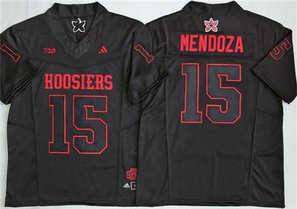 Men's Indiana Hoosiers #15 Fernando Mendoza Black F.U.S.E. Stitched Jersey,We sell and wholesale Men's Indiana Hoosiers #15 Fernando Mendoza Black F.U.S.E. Stitched Jersey on line form chian!