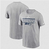 Men's Seattle Seahawks Heather Gray 2025 NFC Champions Locker Room Trophy Collection T-Shirt,baseball caps,new era cap wholesale,wholesale hats