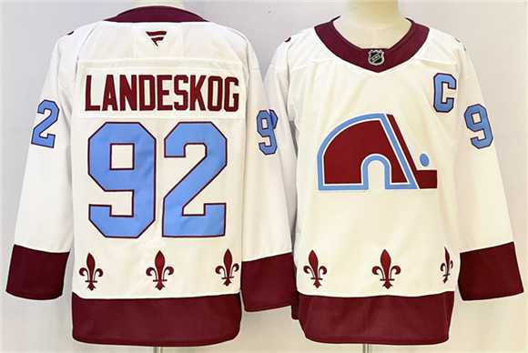 Men's Colorado Avalanche #92 Gabriel Landeskog White 2024-25 With C Patch Stitched Hockey,We sell and wholesale Men's Colorado Avalanche #92 Gabriel Landeskog White 2024-25 With C Patch Stitched Hockey on line form chian!