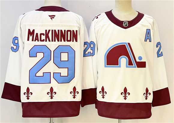 Men's Colorado Avalanche #29 Nathan MacKinnon White 2024-25 With A Patch Stitched Hockey,We sell and wholesale Men's Colorado Avalanche #29 Nathan MacKinnon White 2024-25 With A Patch Stitched Hockey on line form chian!