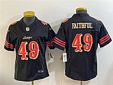 Women's San Francisco 49ers #49 Faithful Black 2025 F.U.S.E. 'Rivalries' Vapor Limited Stitched Jersey,baseball caps,new era cap wholesale,wholesale hats