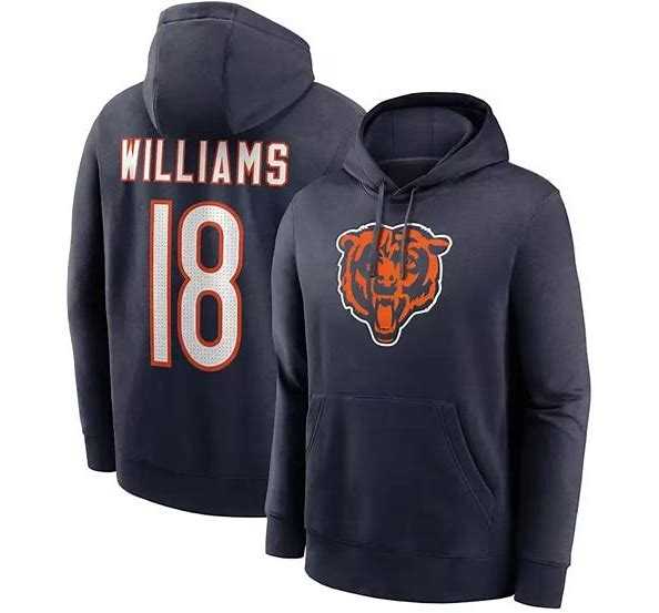 Nike Men's Chicago Bears #18 Caleb Williams Navy Pullover Hoodie,We sell and wholesale Nike Men's Chicago Bears #18 Caleb Williams Navy Pullover Hoodie on line form chian!