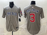 Men's Chicago Cubs #3 Alex Bregman Grey Limited Stitched Jersey,baseball caps,new era cap wholesale,wholesale hats