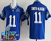 Youth Seattle Seahawks #11 Jaxon Smith-Njigba Limited Blue Super Bowl LX Patch Throwback Vapor Limited Stitched Jersey,baseball caps,new era cap wholesale,wholesale hats