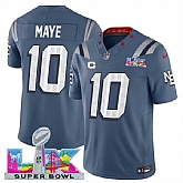 Men's New England Patriots #10 Drake Maye Storm Blue 2025 F.U.S.E. Super Bowl LX Patch And 1-Star C Patch 'Rivalries' Vapor Limited Stitched Jersey,baseball caps,new era cap wholesale,wholesale hats