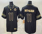 Men's Seattle Seahawks #11 Jaxon Smith-Njigba Black Gold 2025 FUSE 50th Season Patch Limited Stitched Jersey Dzhi,baseball caps,new era cap wholesale,wholesale hats