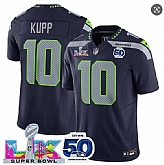 Men's Seattle Seahawks #10 Cooper Kupp Navy 2025 F.U.S.E. Super Bowl LX Patch And 50th Season Vapor Limited Stitched Jersey,baseball caps,new era cap wholesale,wholesale hats