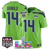 Men's Seattle Seahawks #14 Sam Darnold Green 2025 F.U.S.E. Super Bowl LX Patch And 50th Season & USA 250' Patch Vapor Limited Stitched Jersey,baseball caps,new era cap wholesale,wholesale hats