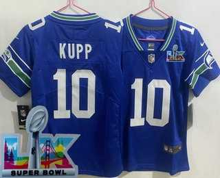 Women's Seattle Seahawks #10 Cooper Kupp Limited Royal Super Bowl LX Vapor Vapor Jersey,We sell and wholesale Women's Seattle Seahawks #10 Cooper Kupp Limited Royal Super Bowl LX Vapor Vapor Jersey on line form chian!