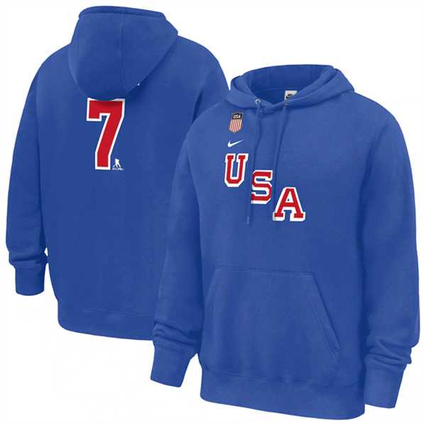 Men's US Hockey #7 Brady Tkachuk Royal 2026 Name & Number Hoodie,We sell and wholesale Men's US Hockey #7 Brady Tkachuk Royal 2026 Name & Number Hoodie on line form chian!