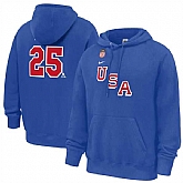 Men's US Hockey #25 Charlie McAvoy Royal 2026 Name & Number Hoodie,baseball caps,new era cap wholesale,wholesale hats