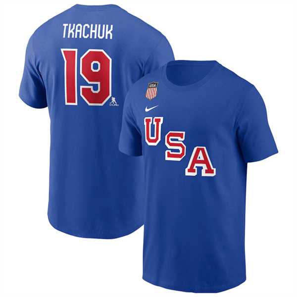 Men's US Hockey #19 Matthew Tkachuk Royal 2026 Name & Number T-Shirt,We sell and wholesale Men's US Hockey #19 Matthew Tkachuk Royal 2026 Name & Number T-Shirt on line form chian!