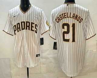 Men's San Diego Padres #21 Nick Castellanos White Cool Base Jersey,We sell and wholesale Men's San Diego Padres #21 Nick Castellanos White Cool Base Jersey on line form chian!