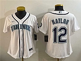 Youth Seattle Mariners #12 Josh Naylor White Cool Base Stitched Jersey,baseball caps,new era cap wholesale,wholesale hats