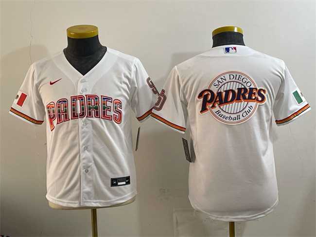 Youth San Diego Padres Team Big Logo White Mexico Cool Base Stitched Jersey,We sell and wholesale Youth San Diego Padres Team Big Logo White Mexico Cool Base Stitched Jersey on line form chian!